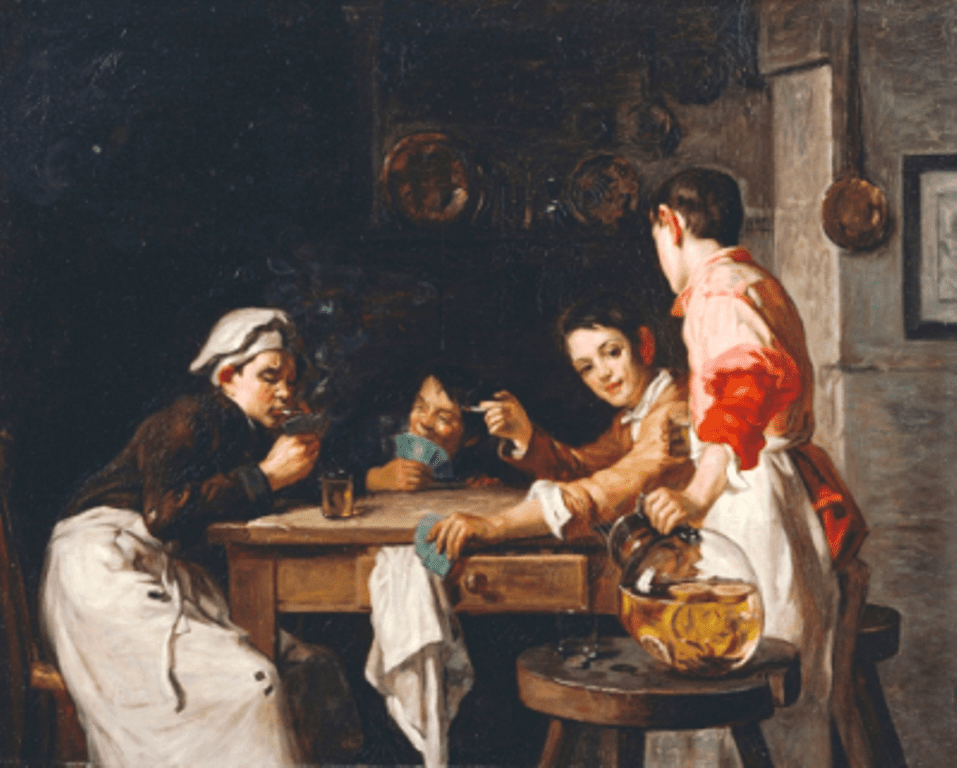 Joseph Bail 1862-1921 The Young Card Players 48x60
